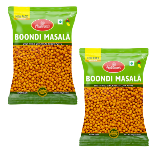 Haldiram Boondi Masala / Smažené, kořeněné cizrnové kuličky (Balení 2 x 200g) 400g