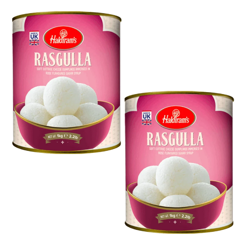 Haldiram's Rasgulla v plechovce (12ks) (Balení 2 x 1Kg) 2Kg