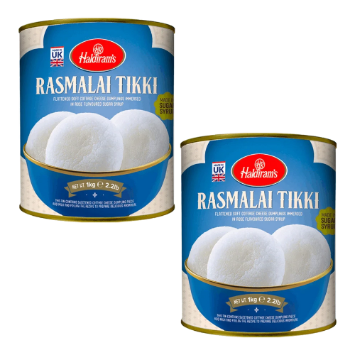 Haldiram's dezert Rasmalai v plechovce (12ks) (Balení 2 x 1Kg) 2Kg
