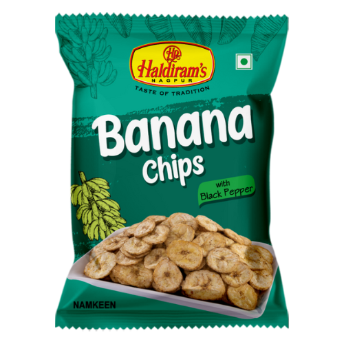 Haldiram's banánové chipsy s černým pepřem (200 g)