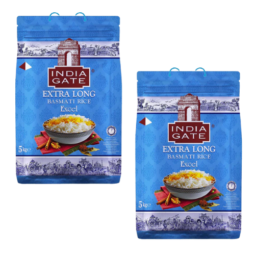 India Gate Extra Long Basmati Rice Excel (Bundle of 2 x 5kg) - 10kg ...