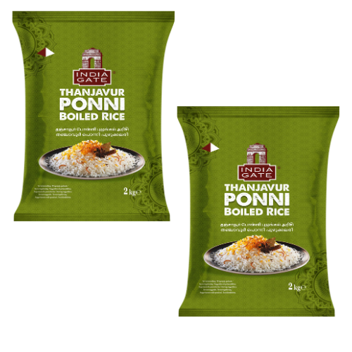 India Gate Ponni předvařená rýže (Balení 2 x 2kg) - 4kg