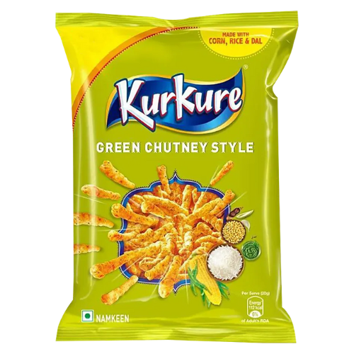 Kurkure s příchutí Radžastánského Zeleného Čatní (90g)