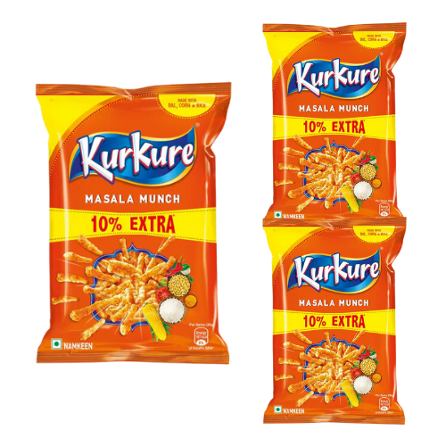 Kurkure Masala Munch / Kořeněné křupky (Balení 3x 90g) 270g