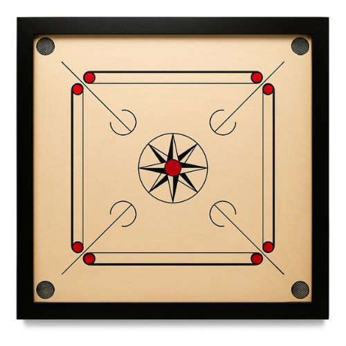 Carrom Board 32'' x 32'' With Coins Striker and Powder Set / Herní set (1ks)