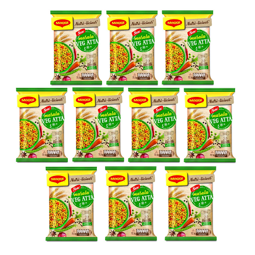 Maggi Veg Atta Noodles (Bundle of 10 x 75g)