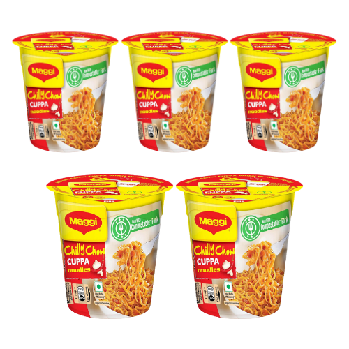 Maggi Chilly Chow Cuppa Noodels (Bundle of 5 x 70g) - Sale Item [BBD: 28 February 2025]