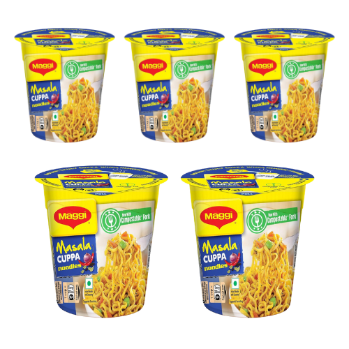 Maggi Masala Cuppa Noodles / Instantní nudle Masala (Balení 5 x 70 g) - Výprodej [expirace:  31. ledna 2025]