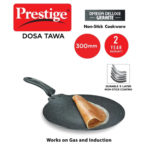 Prestige Omega Delux Induction Base Non Stick Flat Dosa Tava (1pc)