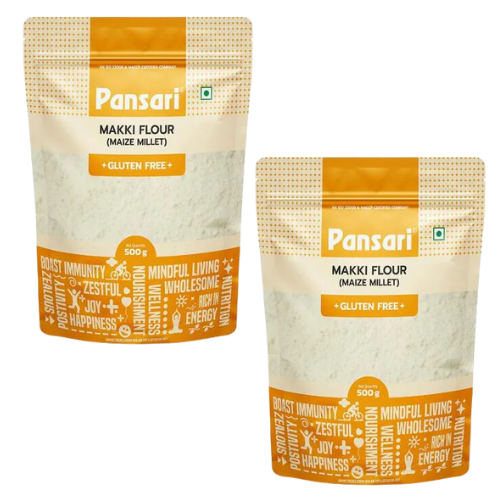 Pansari Makki Atta / Maize Flour (Bundle of 2 x 500g)