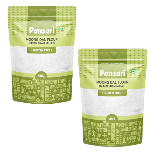 Pansari Moong Dal Flour (Bundle of 2 x 500g)