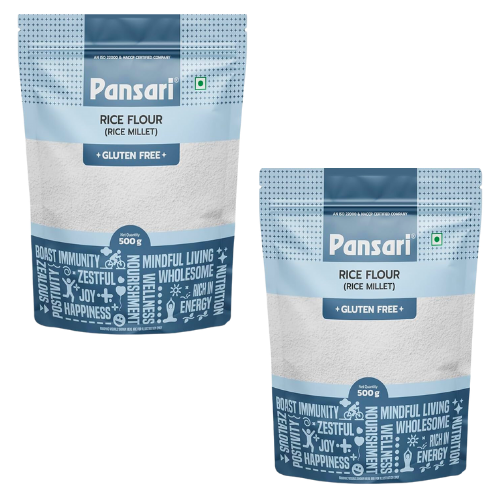 Pansari White Rice Flour (Bundle of 2 x 500g)