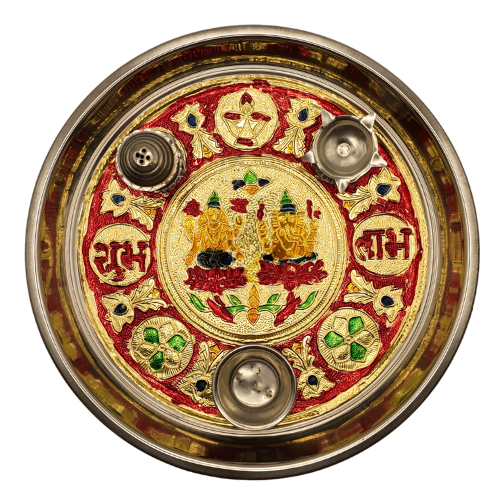 Pooja Thali Medium Decorated (1 Piece)