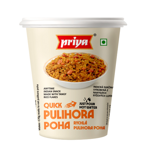 Priya Pulihora Poha v kelímku / Kořeněné Rýžové vločky (80g)