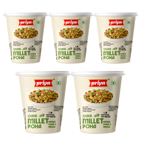 Priya instantní jáhlová kaše poha v kelímku (Balení 5 x 80g) 400g