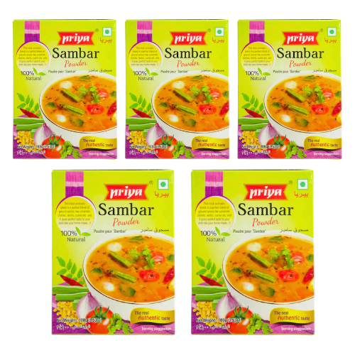 Priya Sambar Powder (Bundle of 5 x 100g)