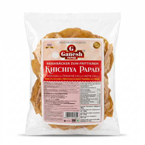 Ganesh krekry papad s červenými chilli papričkami (250g)