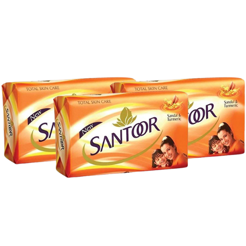 Santoor Sandal and Turmeric Soap (Bundle of 3 x 100g)
