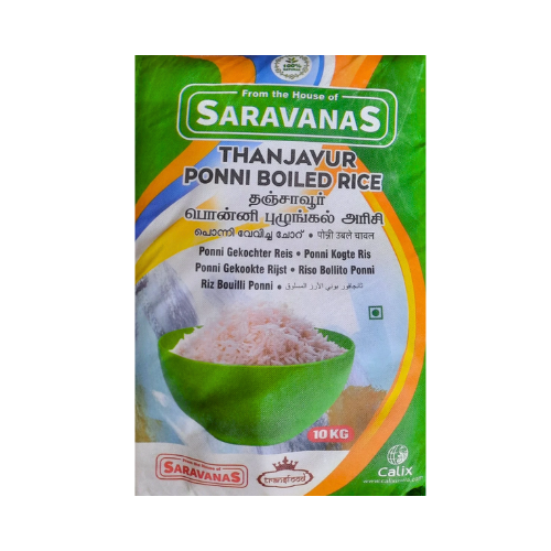 Saravana's Thanjavoor Ponni Boiled Rice / Předvařená rýže (10 kg)