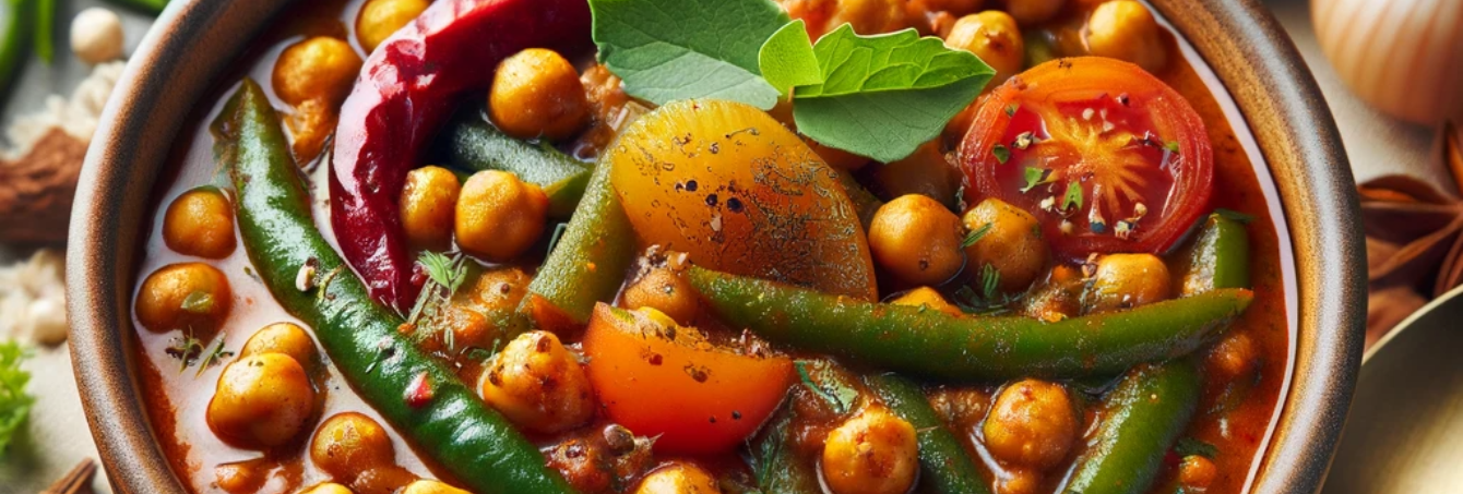 Vegetable Stew with spiced cow peas