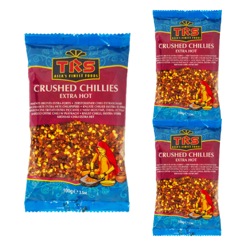 TRS Sušené Červené Chilli papričky, drcené - extra pálivé (Balení 3x100g) 300g