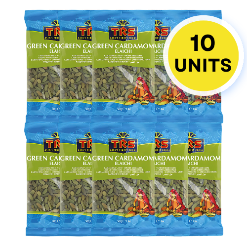 TRS Green Cardamom (Elaichi) (Bundle of 10 x 50g)