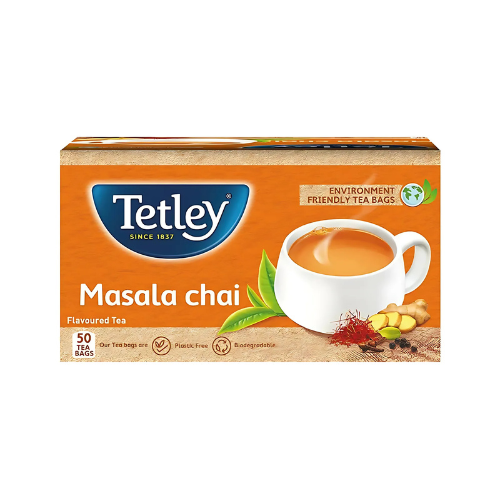 Tetley Masala chai / Kořeněný čaj (50 čajových sáčků) (200g)