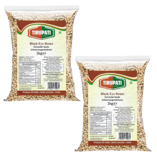 Tirupati černooké fazole (Balení 2 x 1kg) 2kg
