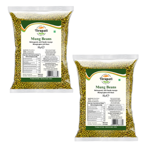 Tirupati neloupané fazole mungo (Balení 2 x 1kg) 2kg