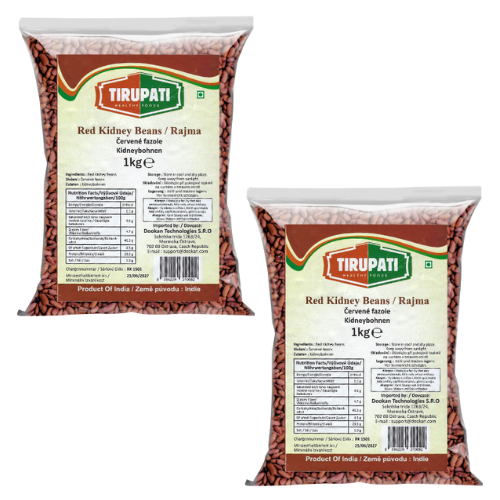 Tirupati červené ledvinkové fazole (rajma) (Balení 2 x 1kg) 2kg
