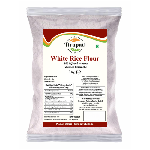 Tirupati bílá rýžová mouka (1Kg)