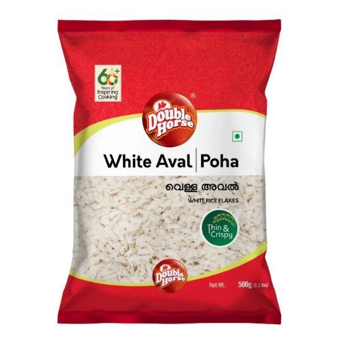 Double Horse Poha / Powa / Flattened Rice - Thin (500g)