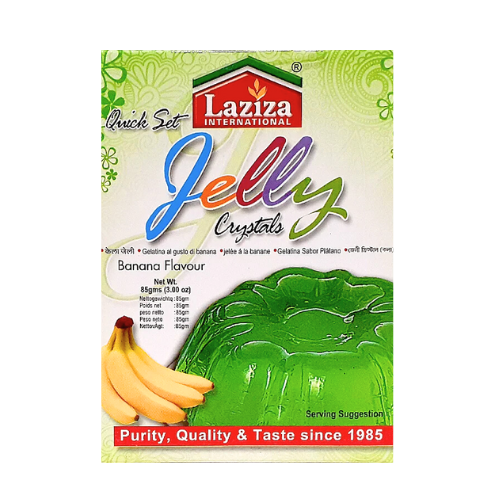 Laziza Jelly Crystals Banana / Směs na přípravu želé s příchutí banánu (85g)