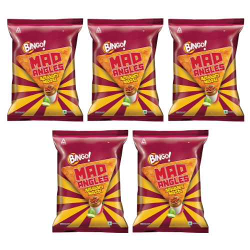 Bingo Mad Angles Achaari Masti / Křupavý snack (Balení 5x 66g) 330g