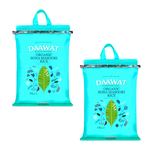 Daawat Organic Sona Masoori Rice (Bundle of 2 x 10kg)