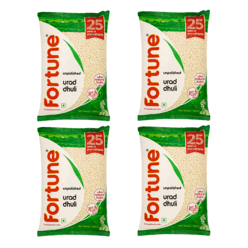 Fortune Urad Dal Split / Půlená černá čočka, loupaná (Balení 4 x 500 g) - 2 kg