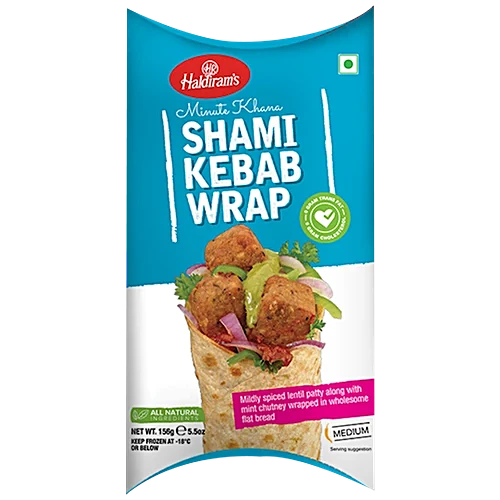 Haldiram's veganský wrap s kebabem (156g) Mražený produkt!