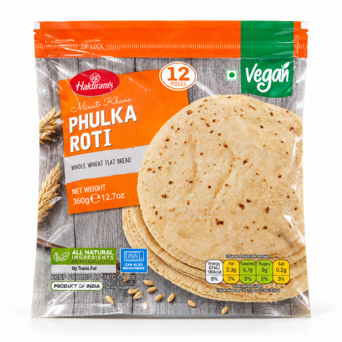Haldiram's chléb Phulka Roti (360g) Mražený produkt!
