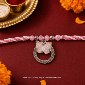 Pink Butterfly Rakhi (1pc)