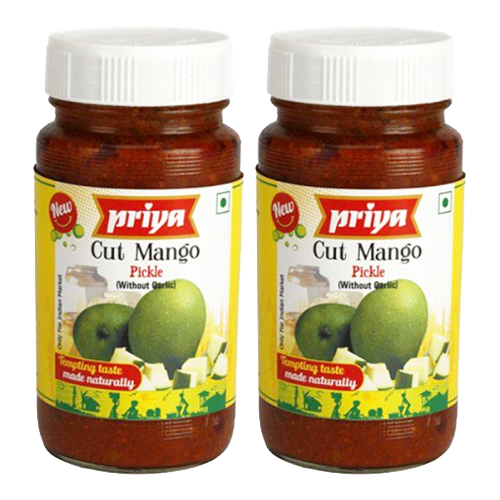 Dookan_Priya Cut Mango Pickle without Garlic (Bundle 2 x 300g)