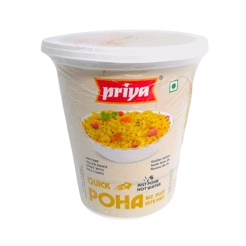 Priya Poha v kelímku / Kořeněné Rýžové vločky (80g)