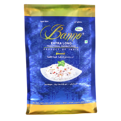 Banno Blue - Extra Dlouhá Tradiční Basmati Rýže (1kg)
