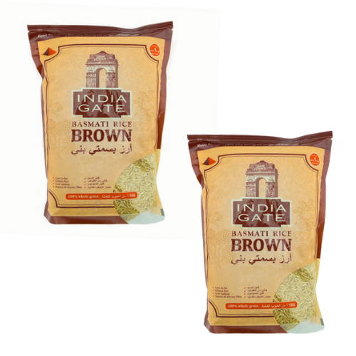 India Gate Brown Basmati Rice (Bundle of 2 x 1kg) - 2kg