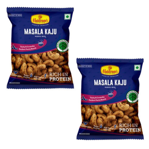 Haldiram's Masala Kaju / Kořeněné kešu ořechy (Balení 2x40g) 80 g  