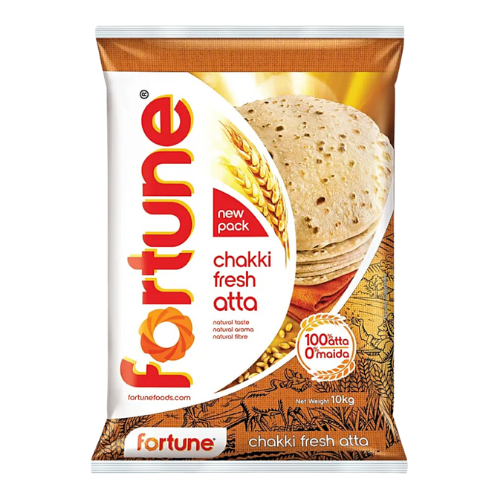 Fortune Chakki Atta / Whole Wheat Flour (10kg) - Export Pack !! - Damaged Packing