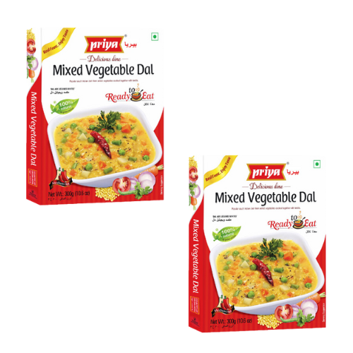 Priya Ready to Eat Mixed Vegetable Dal (Bundle of 2 x 300g)
