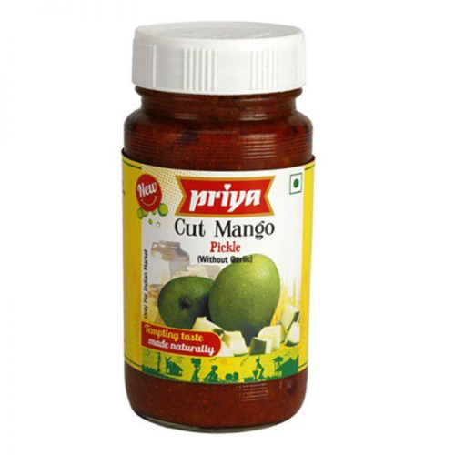 Priya Cut Mango Pickle without Garlic (300g) - Dookan
