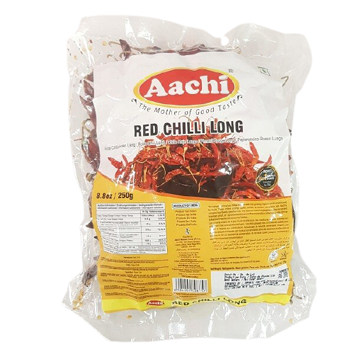 Aachi Sušené Červené Chilli papričky - dlouhé (250g)