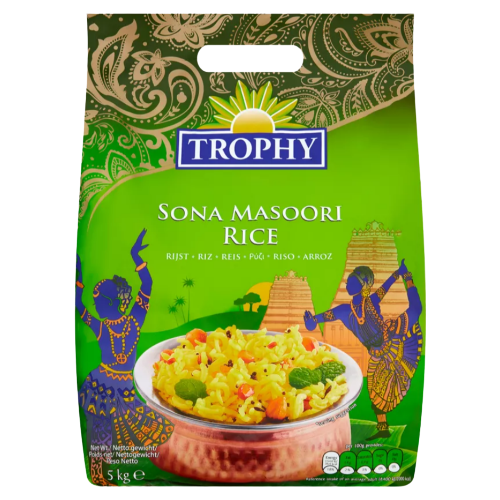 Trophy Sona Masoori Rice (5kg) - Damaged Packaging