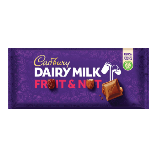 Čokoládová tyčinka z mléčného mléka Cadbury s mlékem a ořechy (110 g)